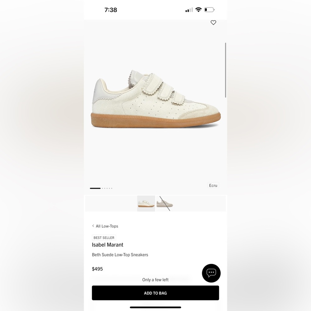 Isabel Marant Cream Velcro Sneakers